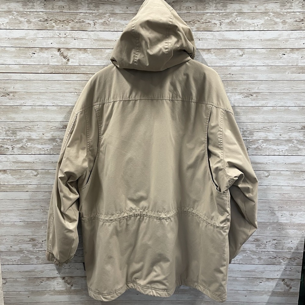 Vintage Pacific Trail Mens XL Coat Rain Jacket Beige Full‎ Zip Fleece Lined Hood - Picture 5 of 16